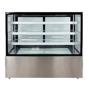 60 in. W 23.6 cu. ft. Commercial Glass Door Refrigerated Bakery Refrigerator Case in Stainless