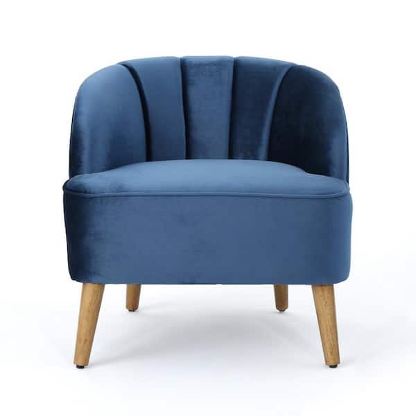Noble House Amaia Cobalt Velvet Upholstered Club Chair