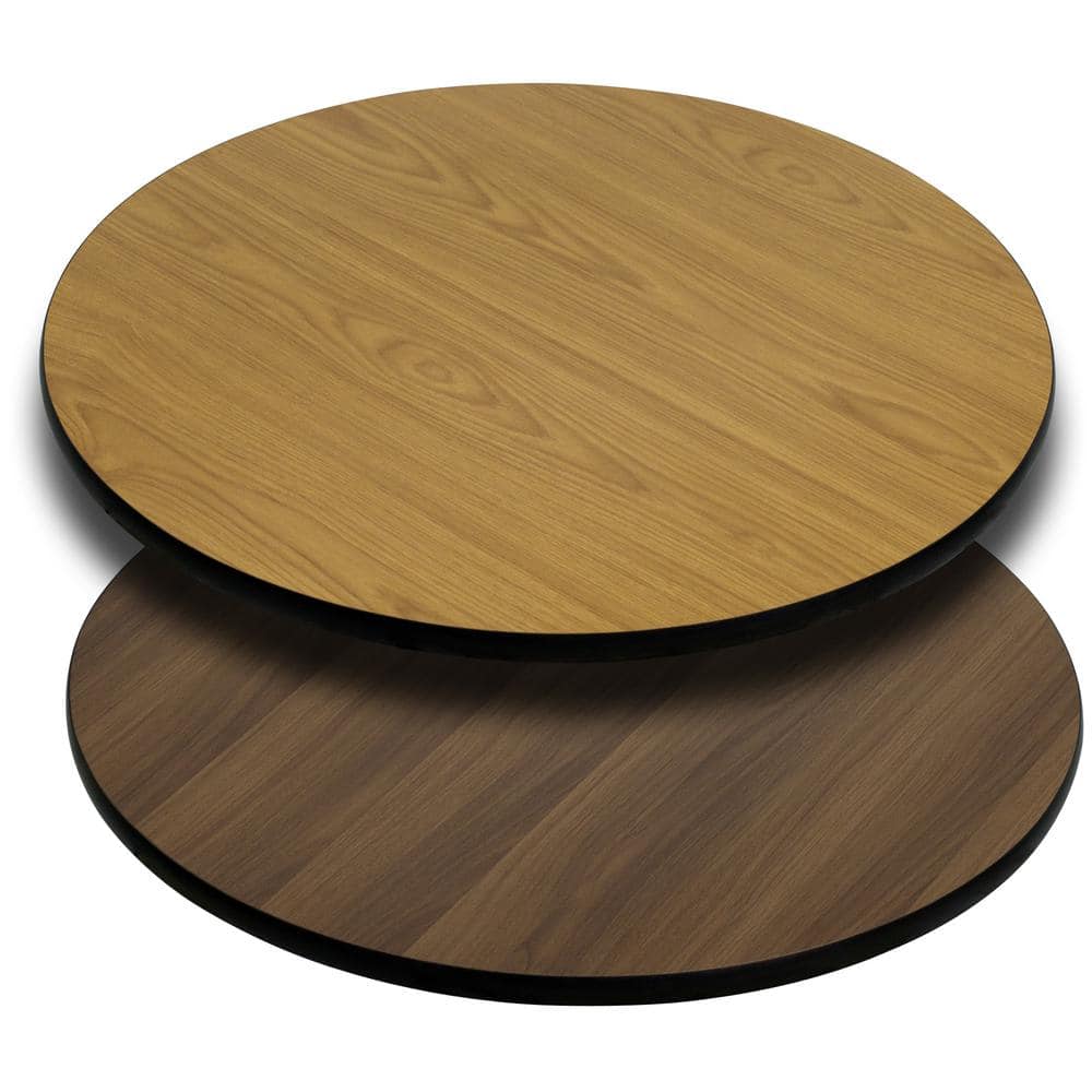 Glenbrook 36 in. Natural or Walnut Reversible Laminate Round Table Top