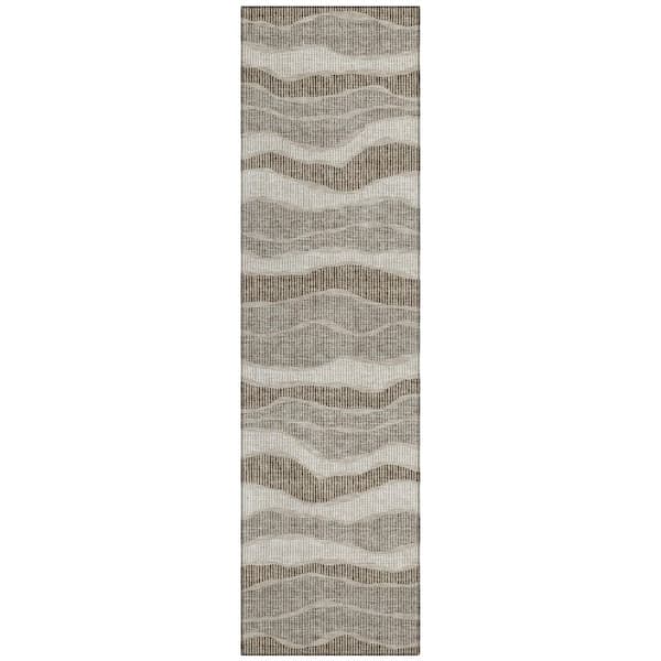 Chantille Machine Washable Indoor/Outdoor Abstract ACN2849 Beige 2 ft. x 7 ft. Runner Rug