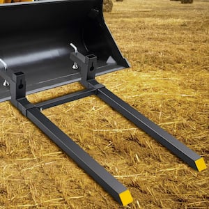 2000 lbs. Tractor Bucket Forks 60 in. Total Length Clamp on Pallet Forks with Adjustable Stabilizer bar