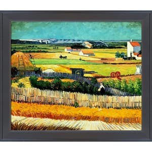 The Harvest - VG by Vincent Van Gogh Gallery Black Framed Nature Oil Painting Art Print 24 in. x 28 in.