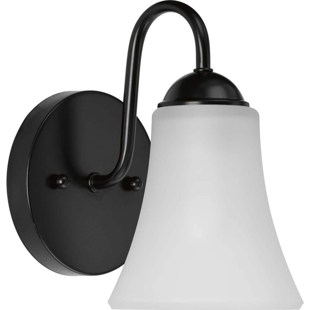 Matte Black Steel One-Light Bath Vanity Fixture