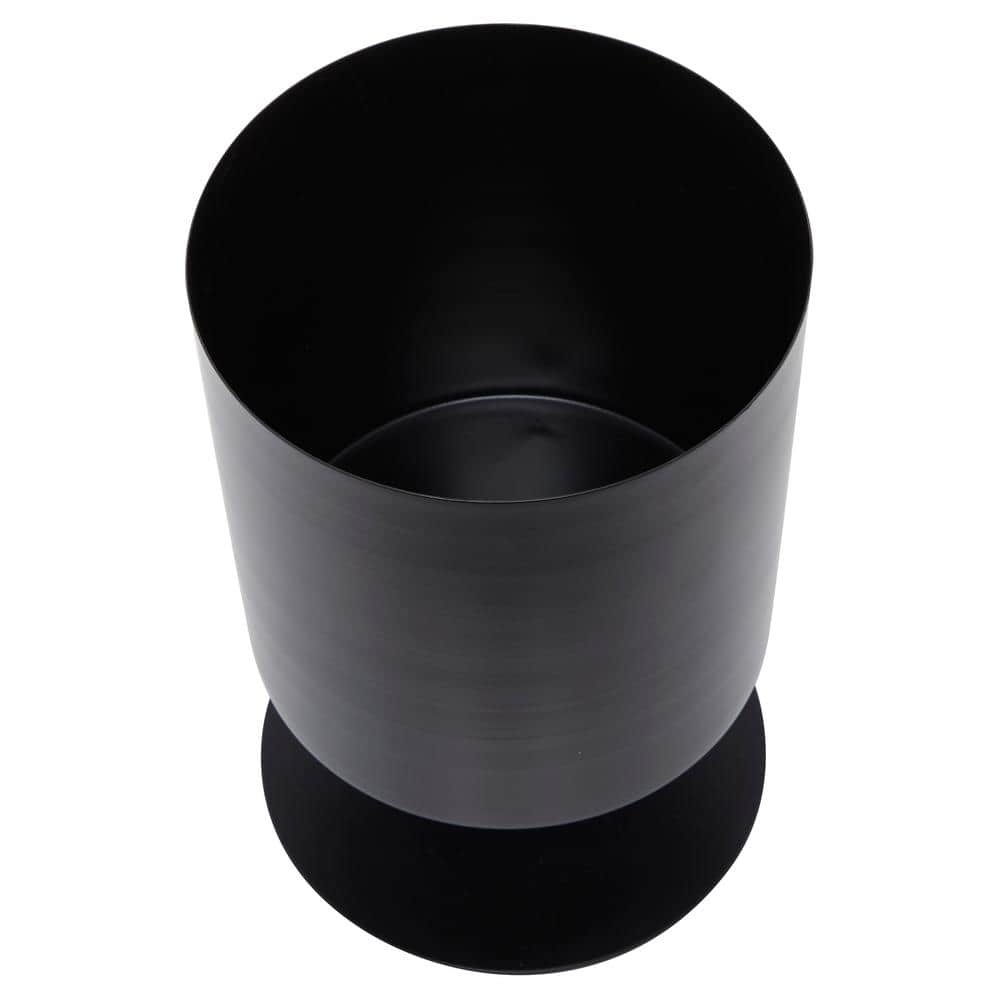 Black Metal Modern Round Planter with Stand, Set of 3