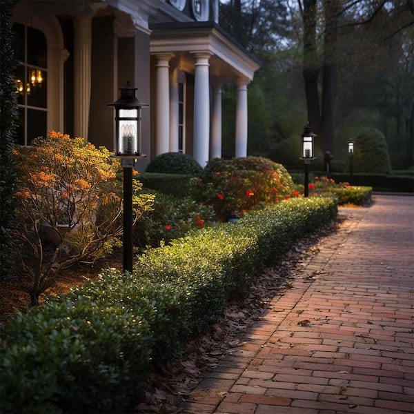 Highland Ridge Collection 3-Light Oil Rubbed Bronze with Gold Highlights Outdoor Post Mount Lantern