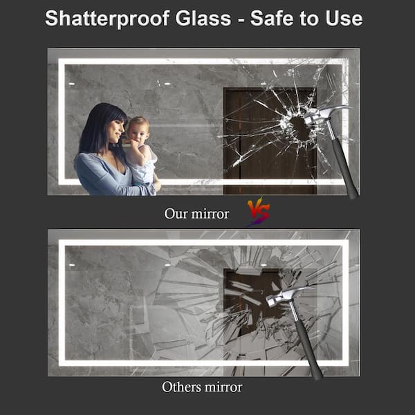 Shatterproof Mirror Realistic Imaging Mirror Shatterproof Fogless Mirror  High-definition Safe Easy Installation for Travel - AliExpress