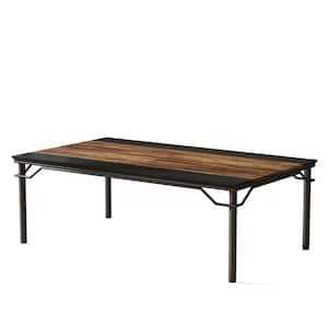 78.7 in. Rectangular Brown and Black Engineered Wood Computer Desk Executive Office Desk for Home Office