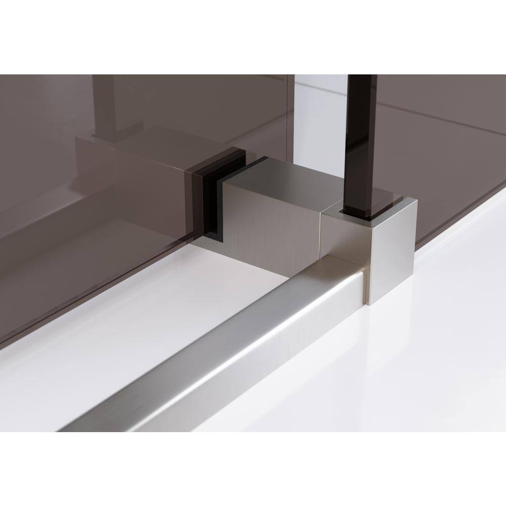 Equinox 60" Frameless Brushed Nickel Tinted Glass Sliding Shower Door