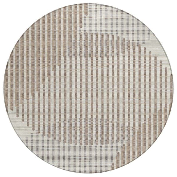 Addison Rugs Chantille Machine Washable Indoor/Outdoor Abstract ACN1001 Beige 8 ft. x 8 ft. Area Rug