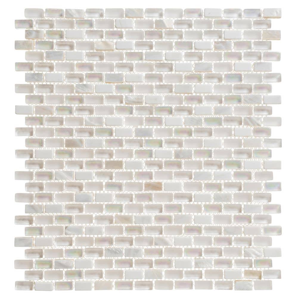 Tino Whisten Cream/Grey/Tan 4.5 in. x 8.25 in. Random Brick Marble/Shell & 