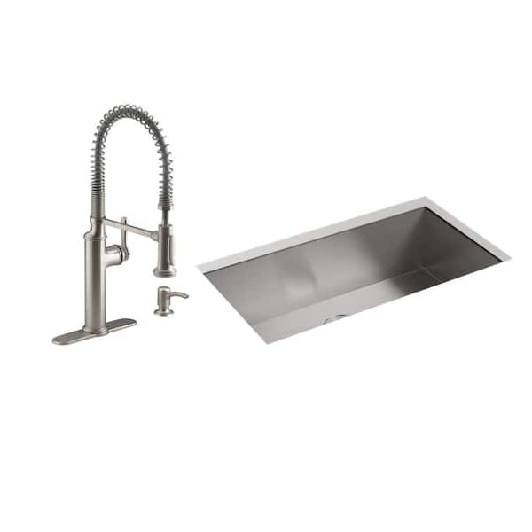 KOHLER Prologue Dual-mount 27-in x 22-in Stainless Steel Single Bowl 2-Hole Kitchen  Sink in the Kitchen Sinks department at