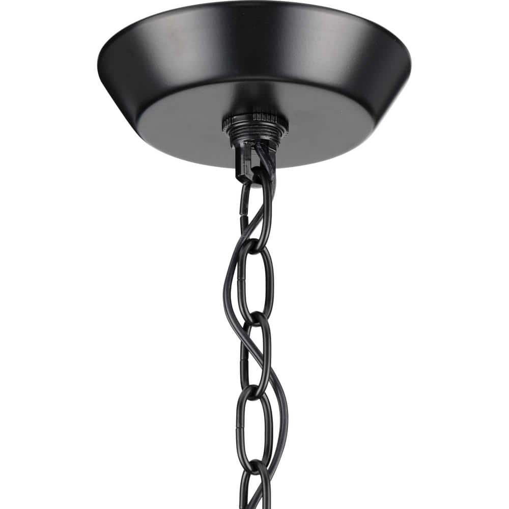 Modern Lassiter 26'' Matte Black Nickel-Accented Glass Foyer Light