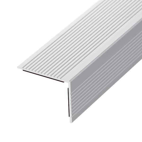 Matte Silver 36 in. Aluminum Peel and Stick Stair Nosing Edge Cover Anti-Slip Strip Staircase Step Treads (5-Pack)