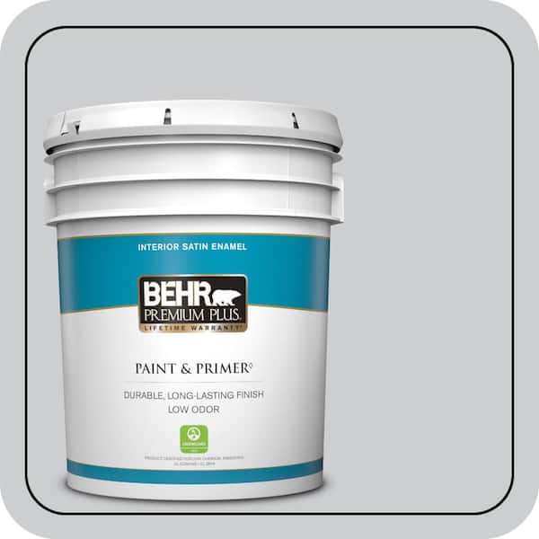 BEHR PREMIUM PLUS 5 gal. #760E-2 Manhattan Mist Satin Enamel Low Odor Interior Paint & Primer