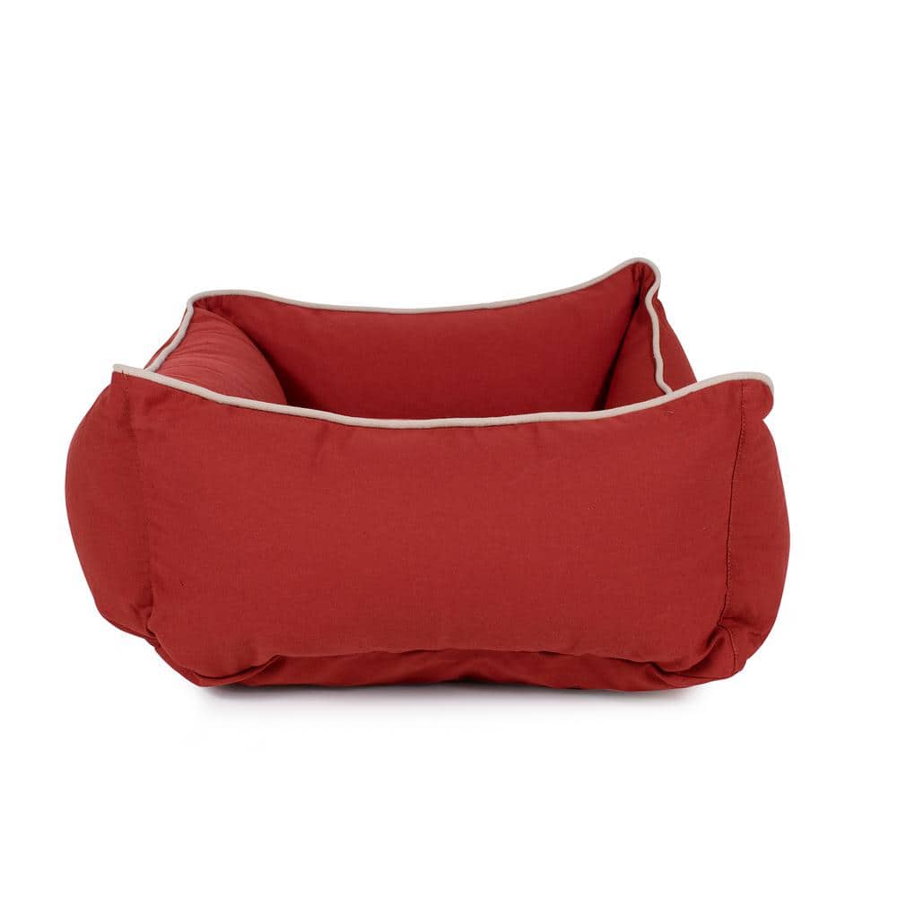 Medium Red Orthopedic Elevated Pet Bed with Poly Fill