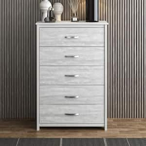 Layton 5-Drawer Dusty Gray Oak Chest of Drawers (47.7 in. x 31.5 in. x 15.7 in.)