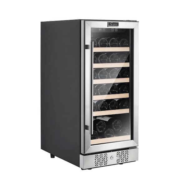 Empava 15 in. Single Zone 31-Bottle Built-In and Freestanding Wine Cooler in Stainless Steel