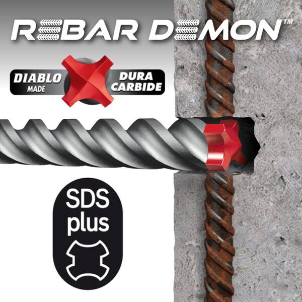 Diablo DMARG1070 1/4" x4" x6" SPEEDemon Red Granite Carbide Tip Hammer Drill Bit 
