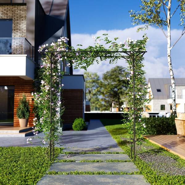 ANGELES HOME 81 in. x 81 in. Metal Garden Arch for Various