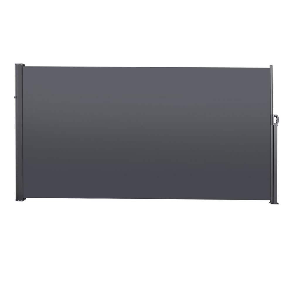 Gray 63" x 118" Retractable Side Awning with Aluminum Frame