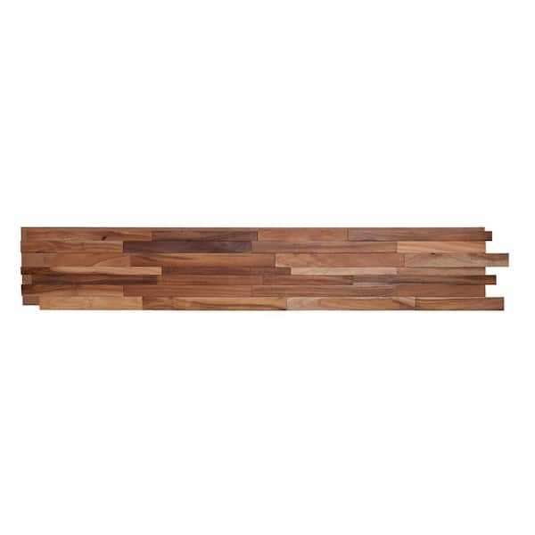 American Pro Decor 1/2 in. x 7-7/8 in. x 47-1/4 in. Acacia 3D Solid Hardwood Interlocking Wall Plank