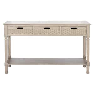 Landers 47.3 in. Taupe 3-Drawer Console Table