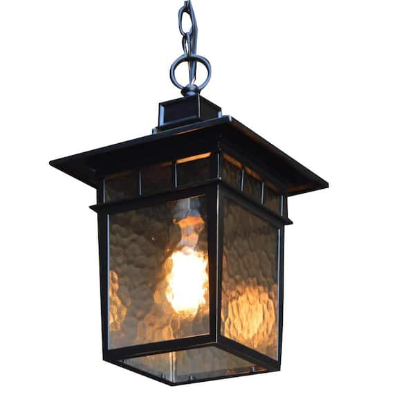 Unbranded 1-Light Imperial Black in. Dimmable Outdoor Pendant Light with no Bulb Included