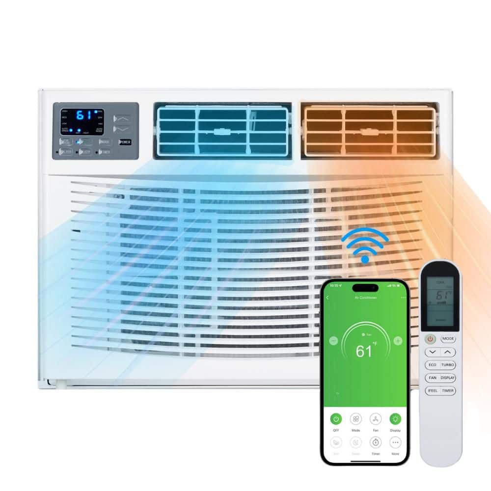 12000 BTU (DOE) 230-Volt WIFI Window Air Conditioner Cools 550 sq. ft. with Heater with Remote in White price history on PriceWatchPro