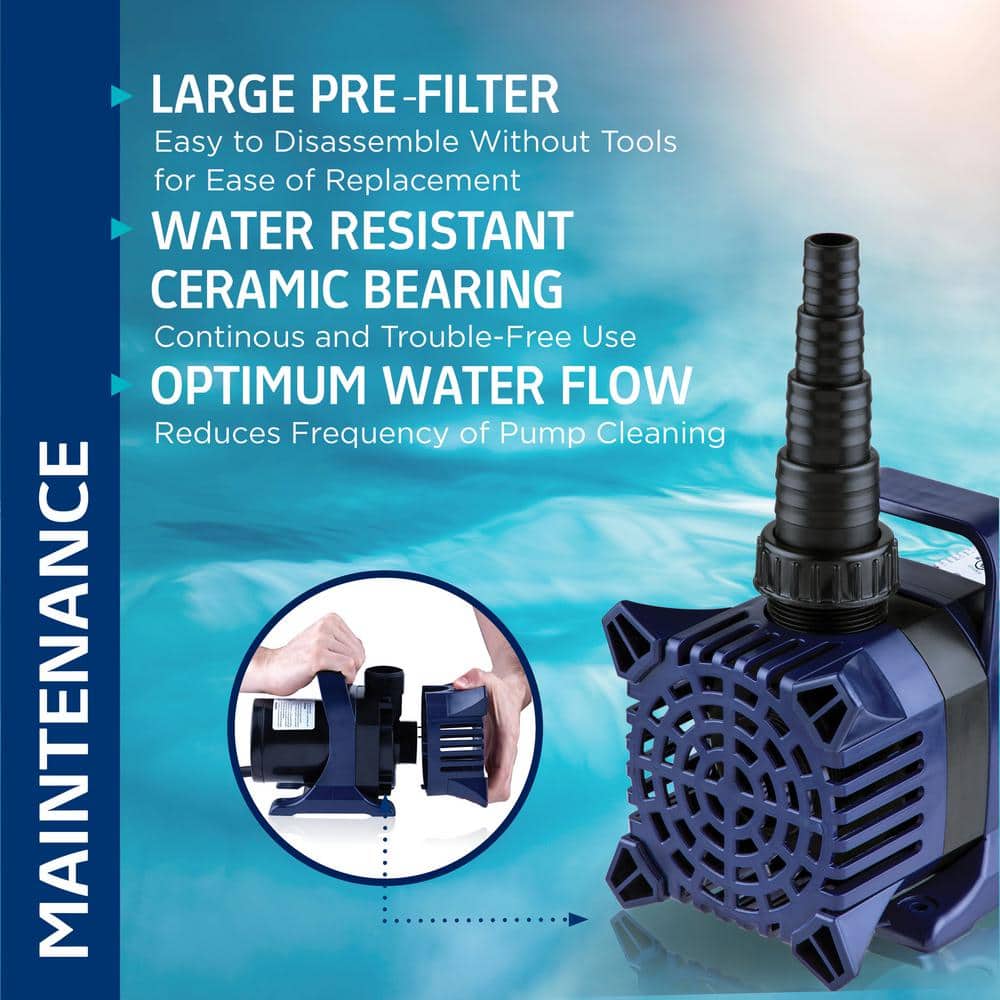3100 GPH Electric Submersible Pond Pump with Ceramic Shaft