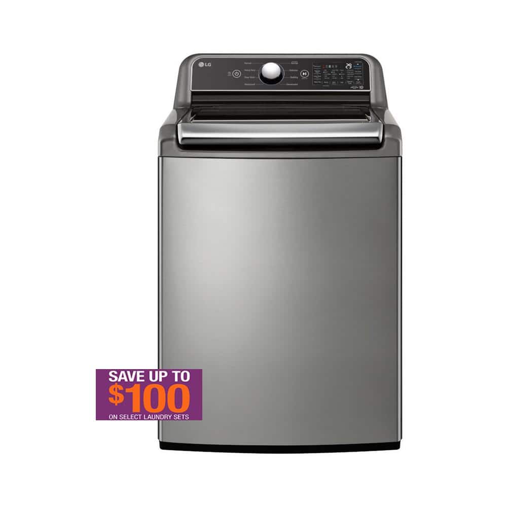 LG 5.5 Cu. Ft. SMART Top Load Washer in Graphite Steel with Impeller, NeveRust Drum and TurboWash3D Technology