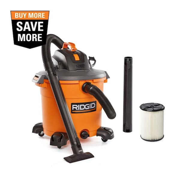 16 Gallon 5.0 Peak HP NXT Shop Vacuum Wet Dry Vac with General Debris Filter, Locking Hose and Accessory Attachments