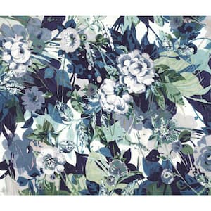 Blue Multi Pop Floral Mural