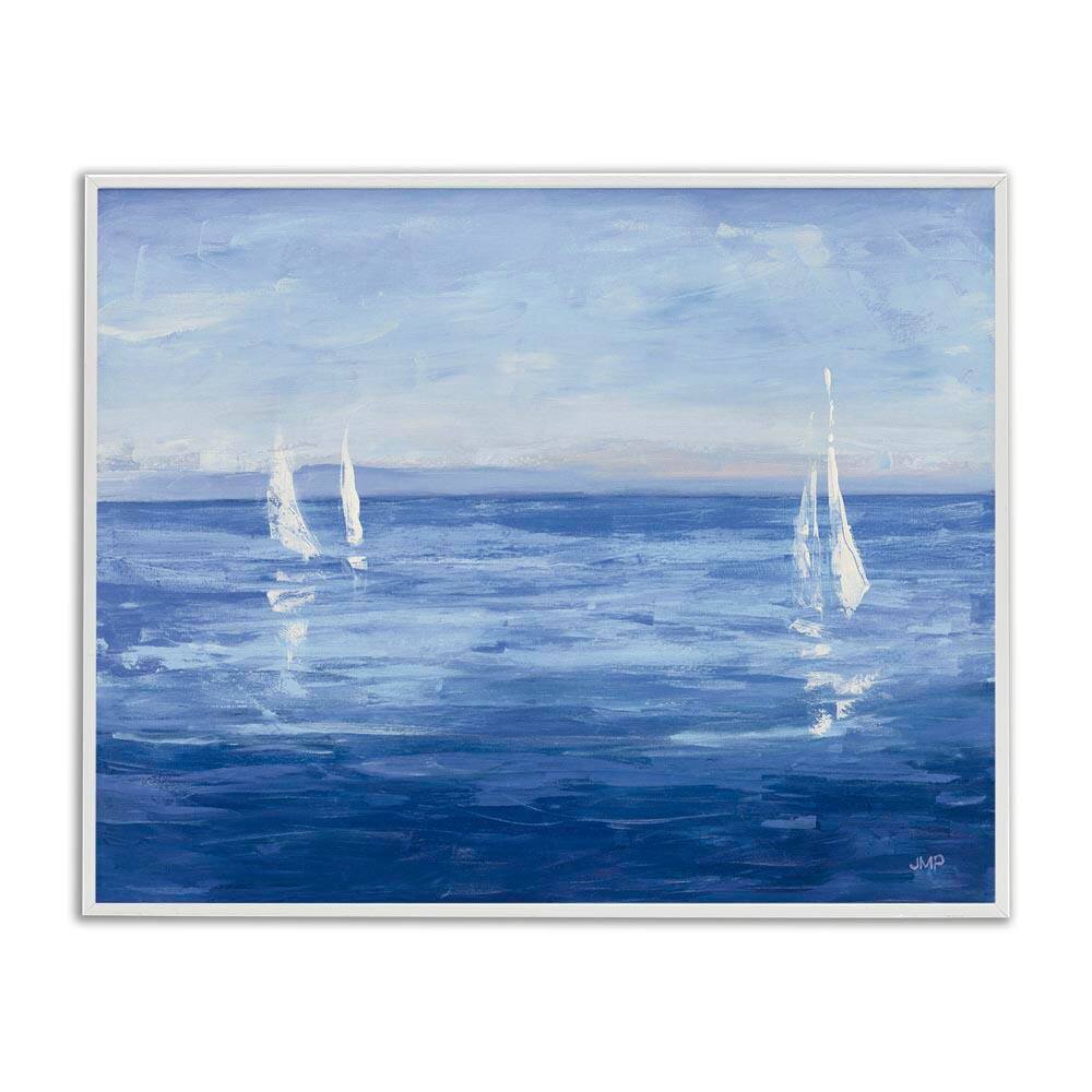 Vivid Boats Open Sail by Julia Purinton White Framed Coastal Giclee Art Print 11 in. x 14 in. price history on PriceWatchPro