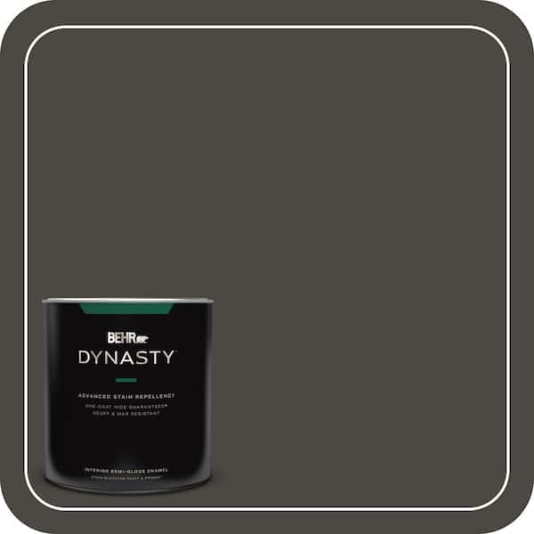 BEHR DYNASTY 1 qt. #PPU24-01 Black Mocha Semi-Gloss Enamel Interior Stain-Blocking Paint and Primer
