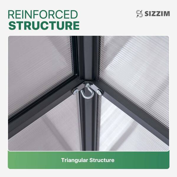 Sizzim 6 ft. W x 8 ft. D x 7 ft. H Outdoor Greenhouse