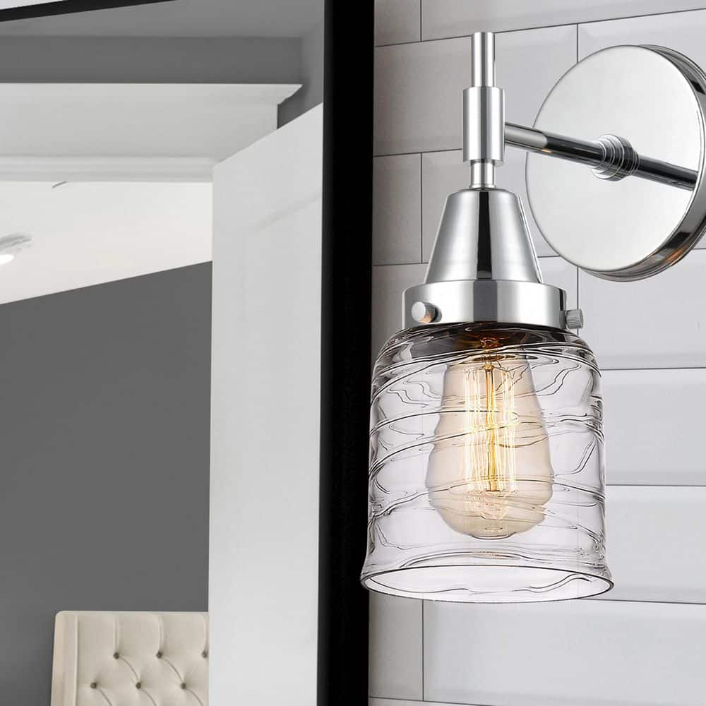 Caden 1-Light Polished Chrome Wall Sconce with Clear Glass Shade price history on PriceWatchPro