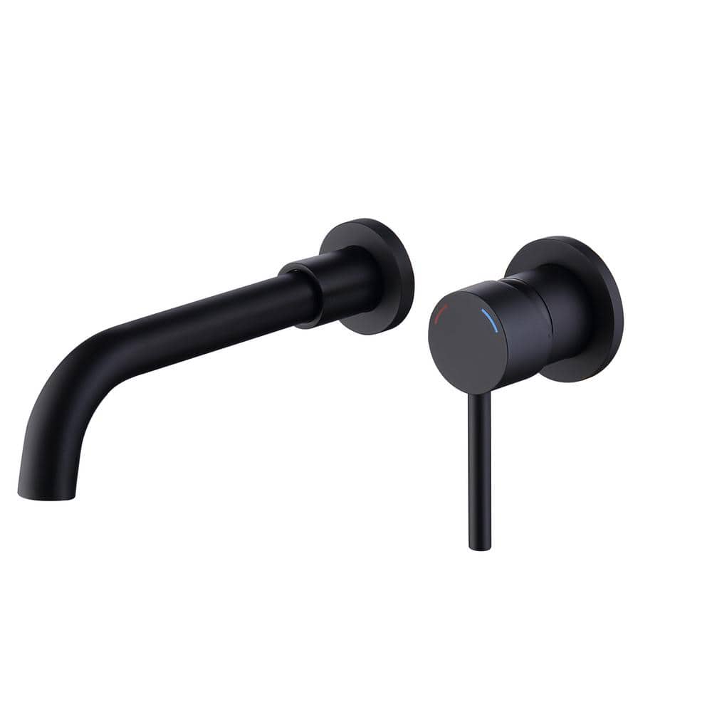 Single-Handle 2-Hole Wall Mount Sink Bathroom Faucet with Valve in Matte Black price history on PriceWatchPro