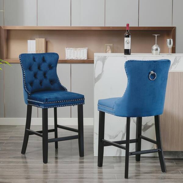 blue tall bar stools