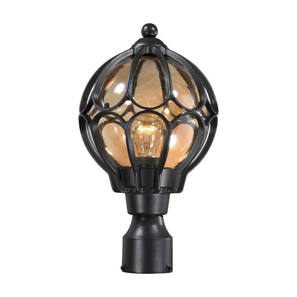 Titan Lighting Madagascar 1-Light Matte Black Outdoor Post Lantern