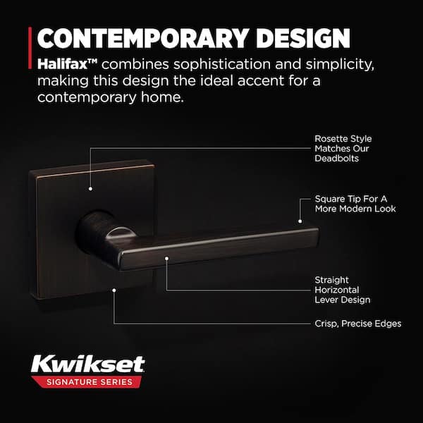 Kwikset Halifax Square Venetian Bronze Passage Hall/Closet Door