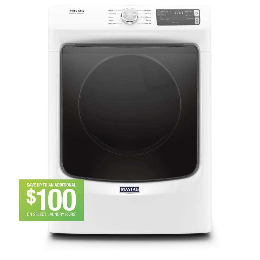 Maytag 7.3 cu. ft. 240-Volt White Stackable Electric Vented Dryer 