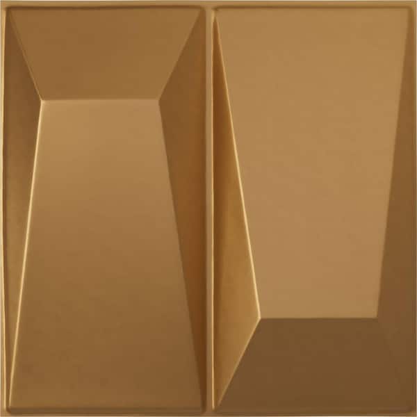 Ekena Millwork 11 7/8 in. x 11 7/8 in. Locke EnduraWall Decorative 3D Wall Panel, Gold (12-Pack for 11.76 Sq. Ft.)