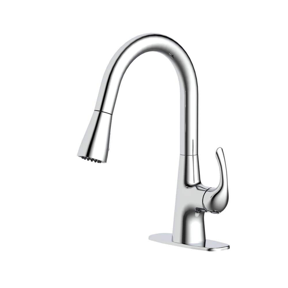 Glacier Bay Clare Single Handle Pull Down Laundry Utility Faucet in Chrome, Grey