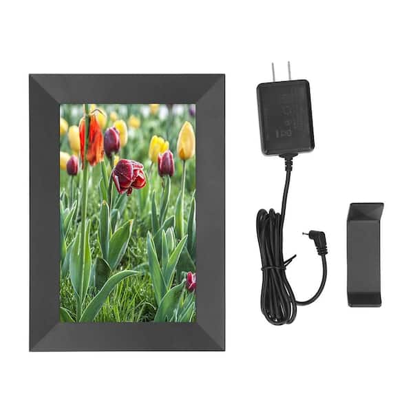 8 in. Black Touchscreen Digital Picture Frame with 16GB Memory, IPS HD Display, USB Port and Expandable Storage