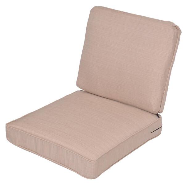 Unbranded Oatmeal 2-Piece Deep Seating Outdoor Lounge Chair Cushion (2-Pack)