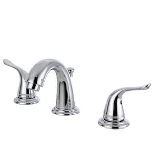Yosemite 8 in. Widespread 2-Handle Bathroom Faucets with Plastic Pop-Up in Polished Chrome