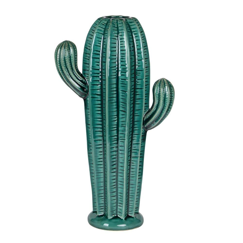 A & B Home Saguaro Ceramic Cactus Accent Blue 1333 - The Home Depot