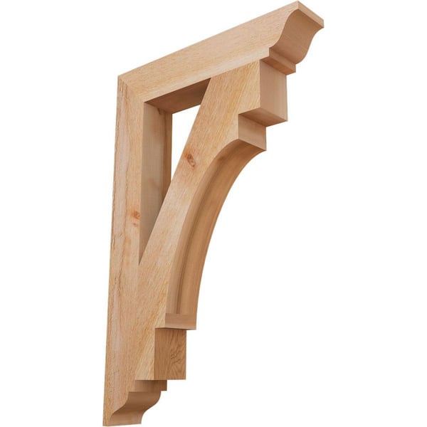 Ekena Millwork 4 in. x 34 in. x 22 in. Western Red Cedar Merced Traditional Rough Sawn Bracket