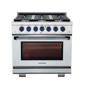 VEZENI Randolph Collection 36 in. 6 Burners Freestanding Gas Range