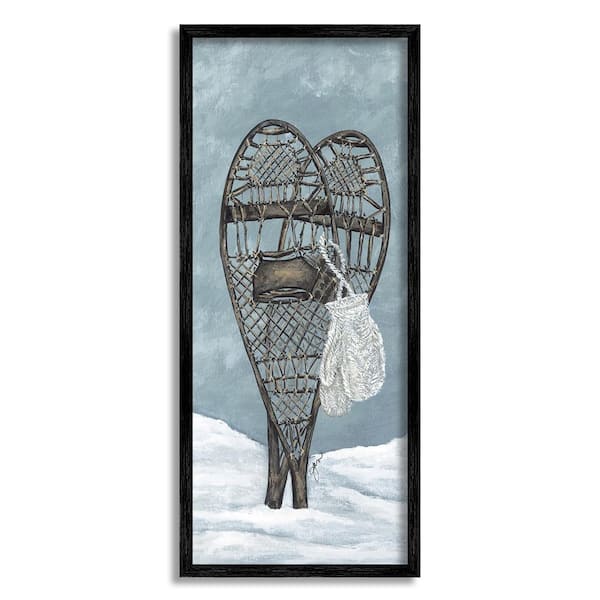 Stupell Industries Snowshoes & Winter Gloves by Julie Norkus 1-Piece Framed Graphic Print Sports Poster Art Print 24 in. x 10 in.